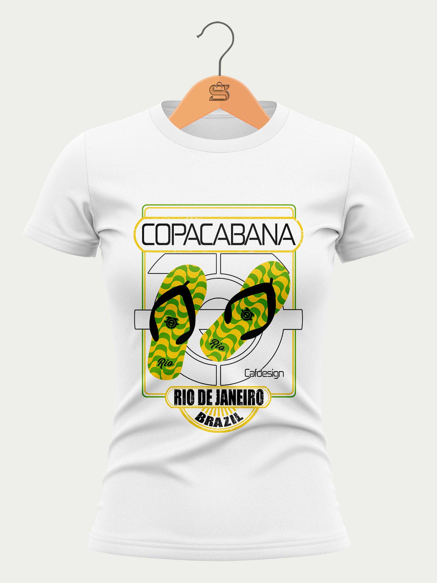 Camiseta Copacabana Rio de Janeiro - Branca - Feminina