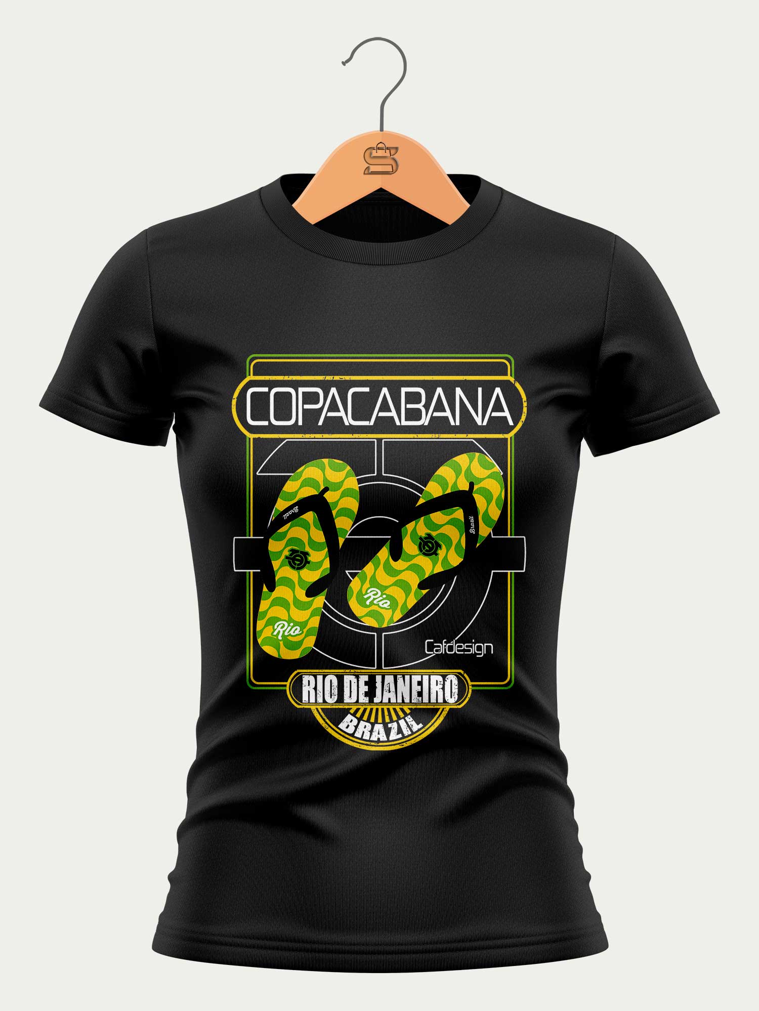 Camiseta Copacabana Rio de Janeiro - Preta - Feminina