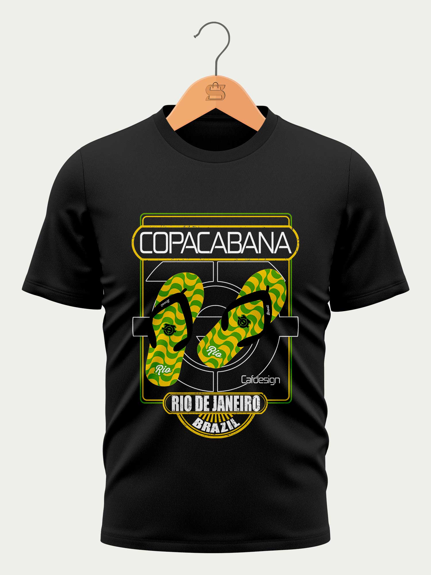 Camiseta Copacabana Rio de Janeiro - Preta - Masculina