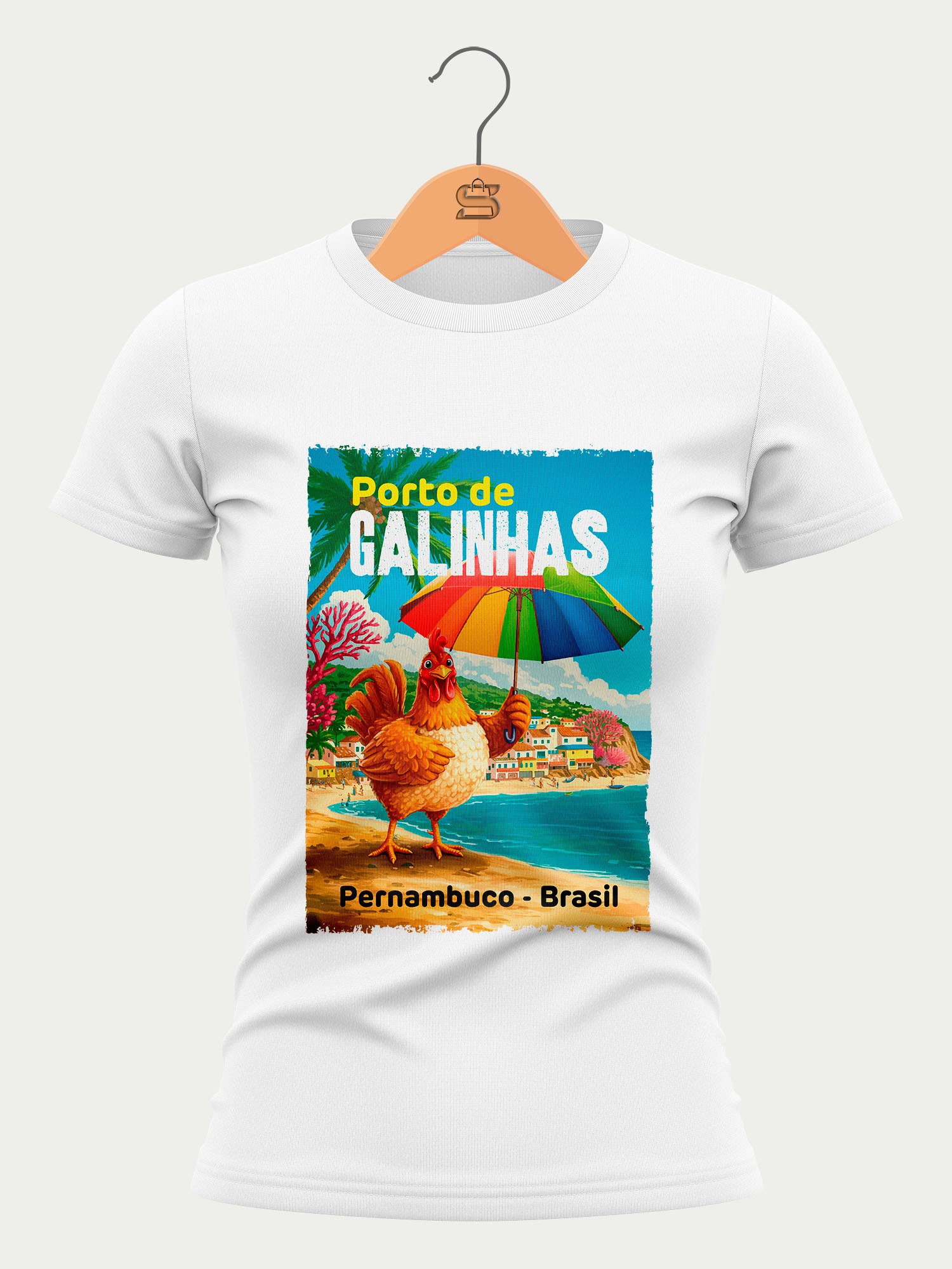 Camiseta Porto de Galinhas - Branca - Feminina
