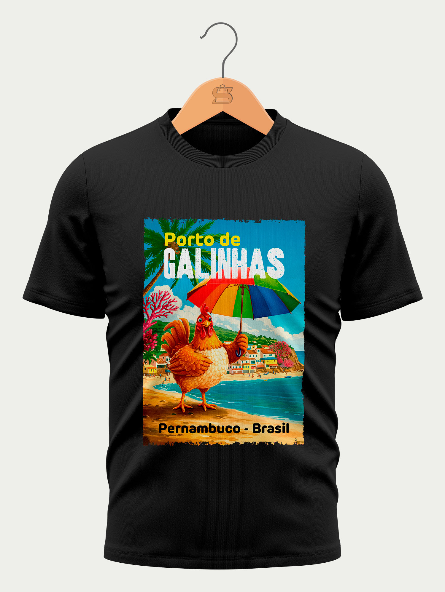 Camiseta Porto de Galinhas - Preta - Masculina