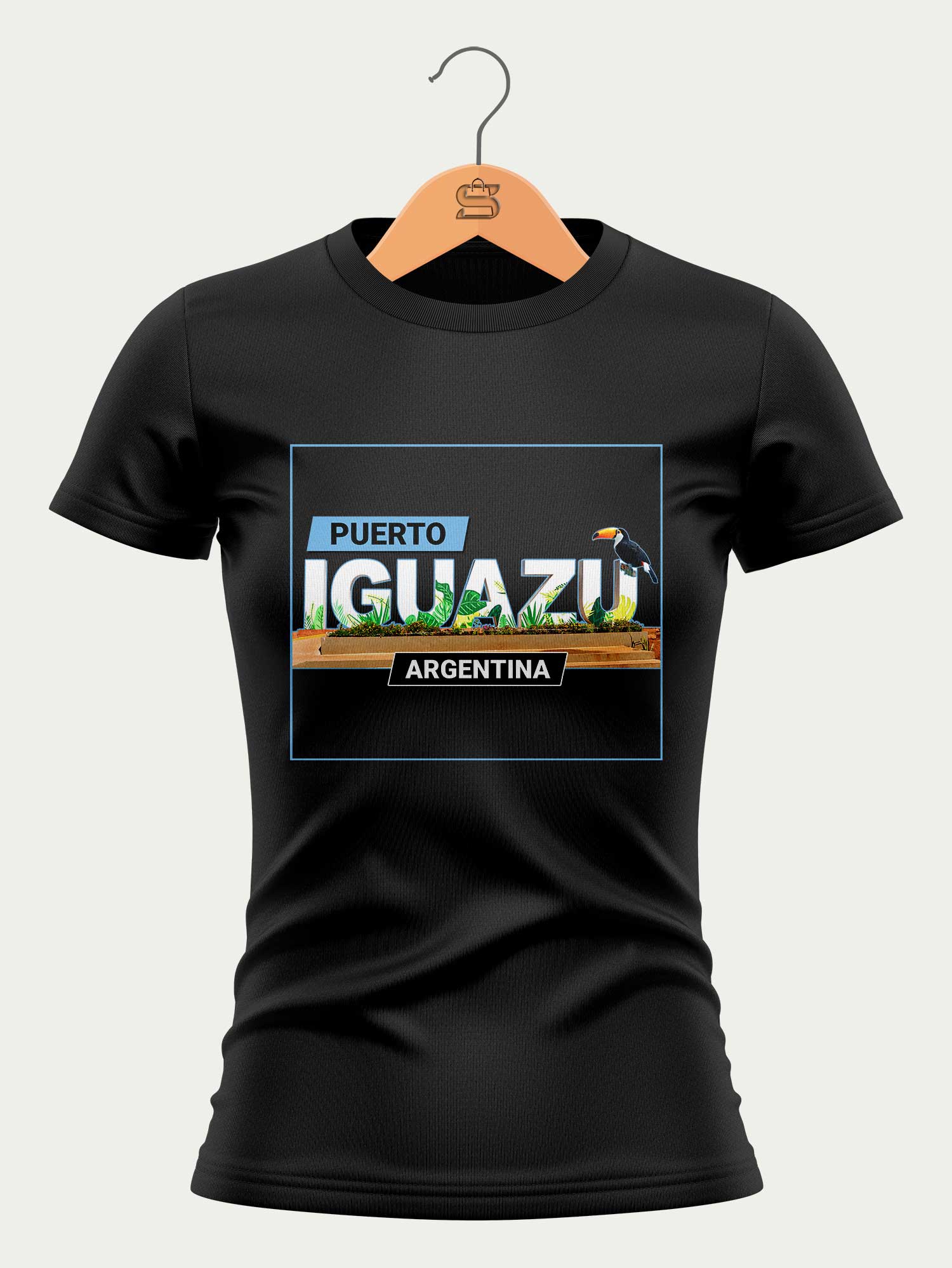 Camiseta Puerto Iguazú Argentina - Preta - Feminina